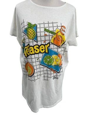 Camiseta de praia Ice Teasers ponto único longa feminina tamanho único Nestlé promocional década de 1980 - Imagem 1 de 4