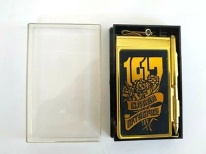 Vintage - USSR Souvenir Mini Notebook&Pencil In Metal&Plastic Case 1980's - Picture 1 of 8