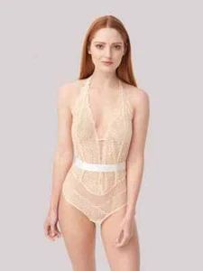 UK 8 - New Lepel 'Sophia' Non-Wired Lace Body Gold UK Size 8 (EURO 34) - Picture 1 of 1