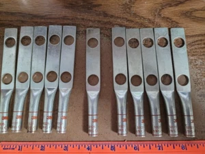 2 AWG Copper Long-Two Hole Crimp Lug Connector Terminal (4) Lug#31125 - Picture 1 of 4