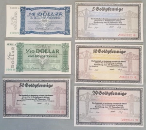 Colección billetes dinero de emergencia cupones dollar Goldmark Rendsburg Kiel 1923 #36 - Imagen 1 de 4