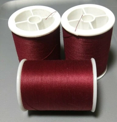 Coats & Clark Dual Duty Polyester Sewing Thread 3 spools 280 yd ea BARBERRY RED - Image 1 of 2