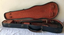 Antico violino/strumento musicale d'epoca con custodia -banda /orchestra