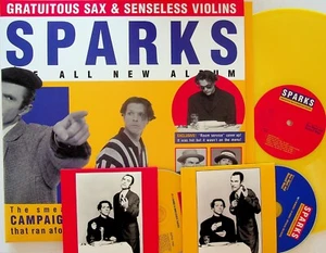 SPARKS- Gratuitous Sax & Senseless Violins LP YELLOW VINYL + 2-CD Expanded NEW - Picture 1 of 4