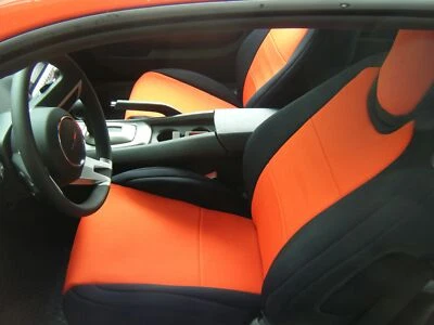 Fundas de asiento personalizadas Coverking CR-Grade Neopreno Naranja Inferno para Chevy Camaro 5 Foto 1 de 4