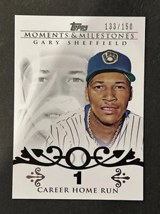 Topps Moments & Milestones 2008/150 Gary Sheffield raro #1 horas cerveceros - Imagen 1 de 2