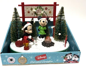 Disney Christmas Mickey & Minnie Mouse Animated Lighted Campfire Musical - Picture 1 of 4