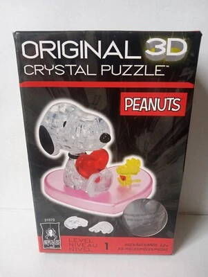 Bepuzzled 3D Crystal Puzzle Peanuts Gang Snoopy Woodstock Heart - Image 1 of 4