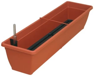 Fioriera AQUA TOSCANA in plastica incl. irrigazione e indicatore livello acqua - Foto 1 di 3