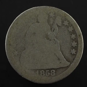 1858 Seated Liberty Dime - Picture 1 of 2