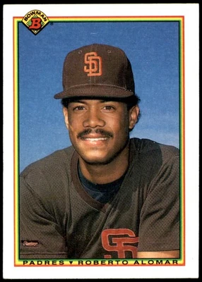 Roberto Alomar 1990 Bowman #221 Padres MLB READ FREE SHIPPING AutographDen - Image 1 of 2