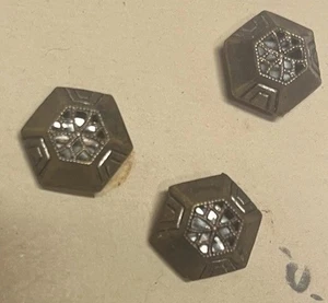 Vintage Art Deco Metal Openwork Filigree Buttons Hexagonal 1920-1930’s Set 12 - Picture 1 of 13