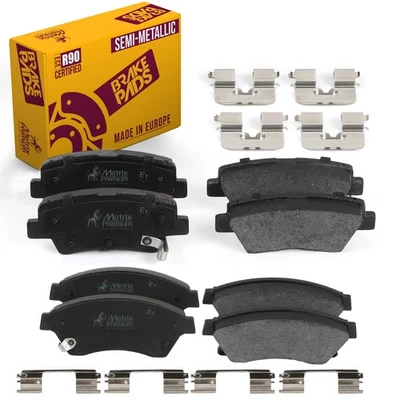 Front & Rear Semi-Metallic Disc Brake Pad Set Fits 2014-2016 Kia Optima - Image 1 of 4