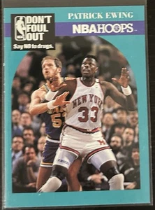 1990-91 NBA HOOPS DONT FOUL OUT SAY NO TO DRUGS CARD PATRICK EWING KNICKS #388 - Picture 1 of 1