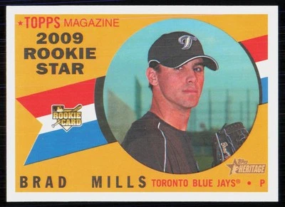 2009 Topps Heritage Brad Mills Rookie Toronto Blue Jays #523 - Image 1 of 2