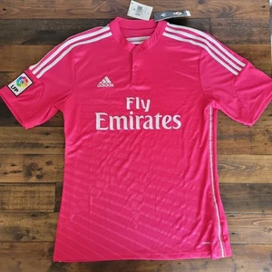 New Real Madrid Adidas Pink Away 2014/2015 Jersey Mens Medium M37315 BLANK READ - Picture 1 of 15