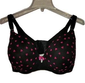 Torrid T-Shirt Bra Size 40DDD Pink Hearts Padded Underwire Back Smoothing EUC  - Picture 1 of 6
