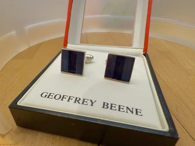 Geoffrey Beene BLUE Cufflinks Brand New in Box - Image 1 of 2