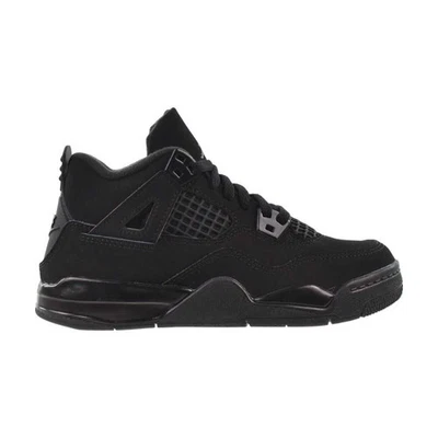 Jordan 4 Retro 'Black Cat' OG (GS) Niños Pequeños Zapatos Negro-Ligero Grafito Foto 1 de 4
