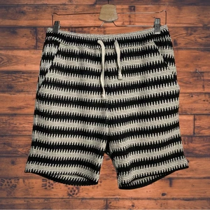 Pantalones Cortos Massive Luxury Edition Tejidos Retro Negro y Crema con Bolsillos Medianos - Nuevos - Imagen 1 de 6