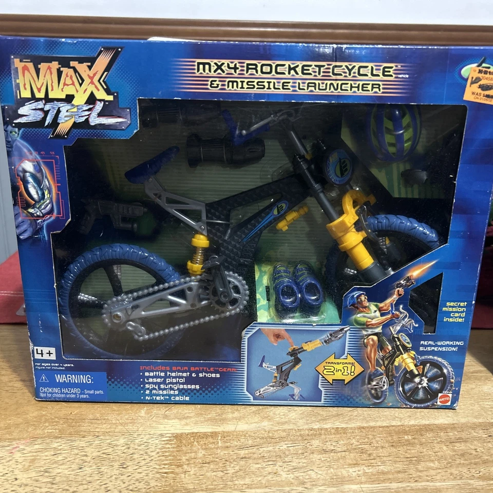 Mattel Max Steel Mx4 Rocket Cycle Missile Launcher Bicycle