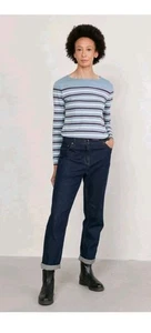 Damen Top Seasalt Cornwall Größe 12 Matrosenshirt Duett Falmouth bretonischer Hagel kreidefarben - Bild 1 von 5
