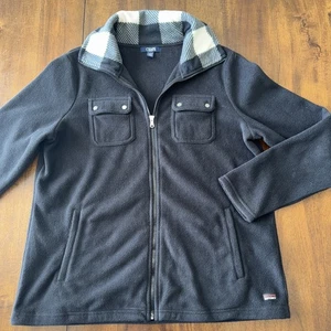 Chaqueta deportiva Chaps para mujer negra polar con cremallera con cuello a cuadros Buffalo XL - Imagen 1 de 7