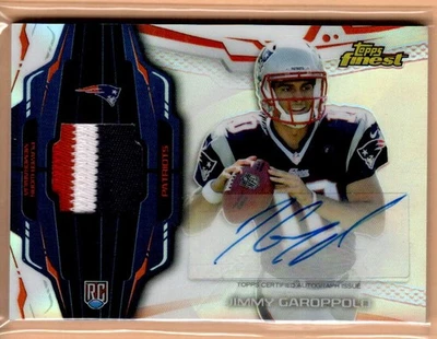 2014 Topps Finest Jimmy Garoppolo RC Rookie Patch Auto Refractor #RAP-JG - Image 1 of 2