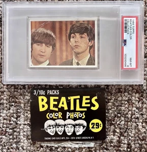 1964 Beatles Cello Pack ungeöffnetes Farbfoto McCartney Lennon PSA NM 8 - Bild 1 von 2