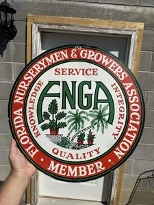 Insegna Pubblicitaria Vintage Anni 60 70 Florida Nurserymen Growers Originale - Foto 1 di 7