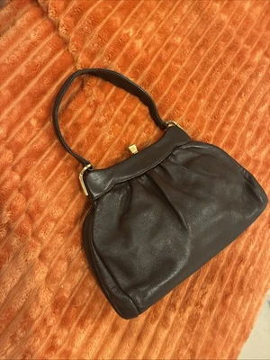 RARO Antiguo Bolso de Mano Dofan de Colección Francia Cartera de Cuero Cierre de Latón Años 50 Años 60 Foto 1 de 4