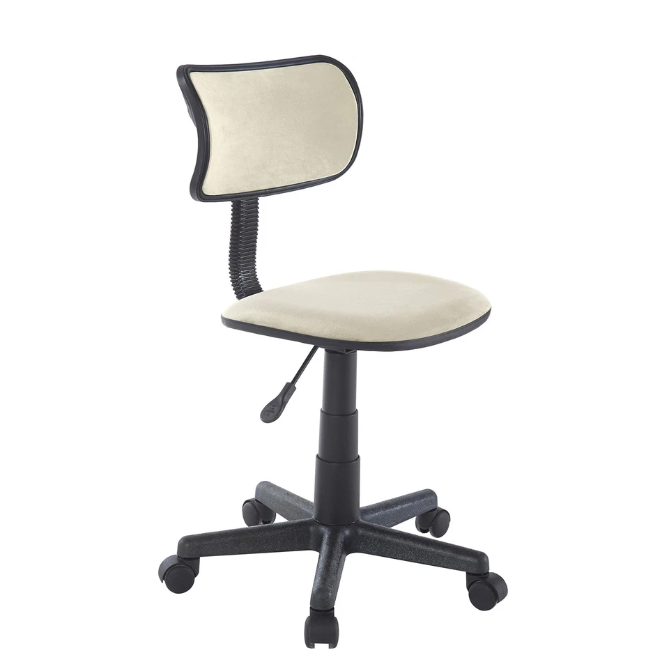 Silla de trabajo giratoria de terciopelo triturado, marfil Foto 1 de 1