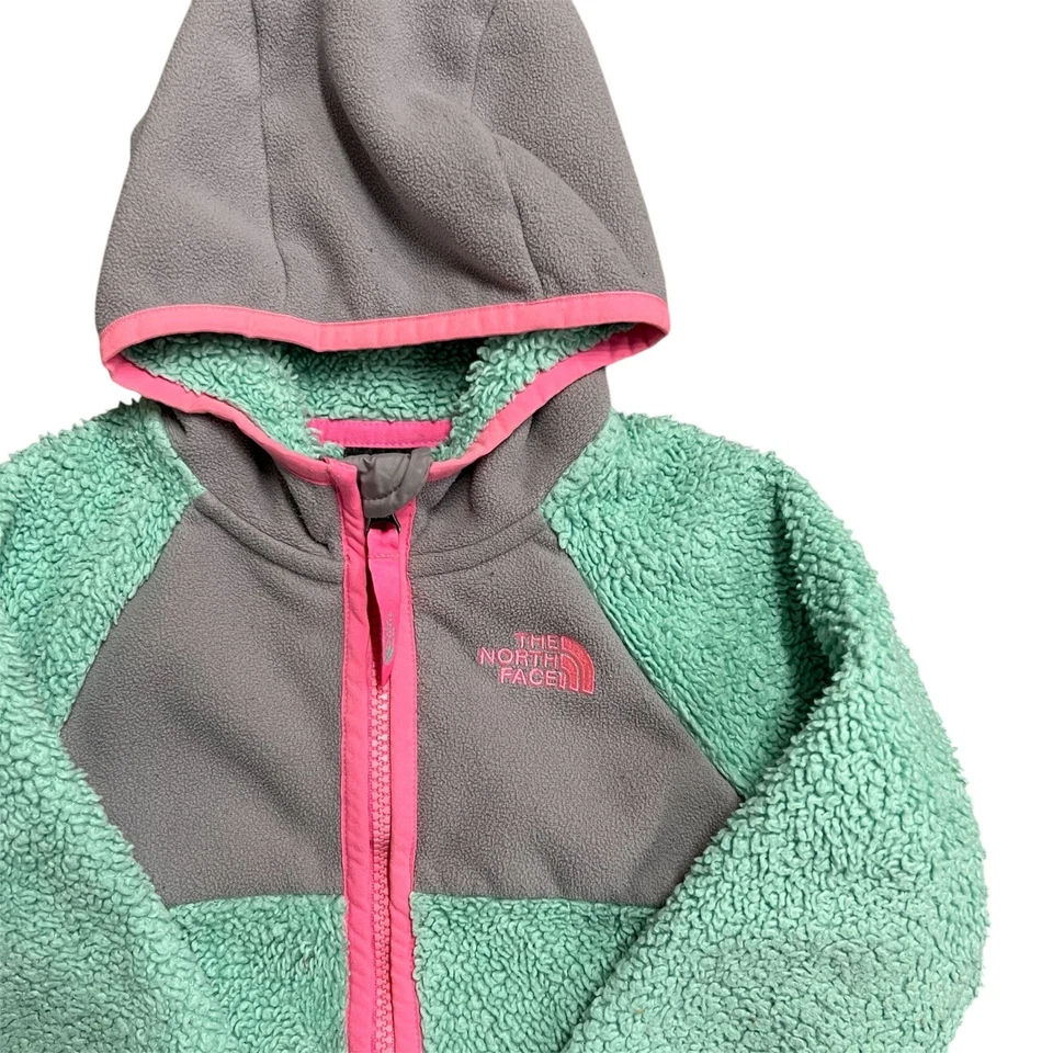 Chaqueta con Capucha The North Face Niño Pequeño Polar Cremallera Rosa Como Nueva Gris Logo Foto 1 de 4