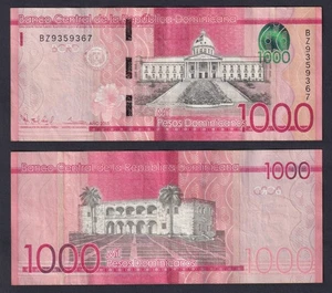 Banknote Republica Dominican 1000 Pesos Dominicanos 2015 P 193b BB VF+ - Picture 1 of 1