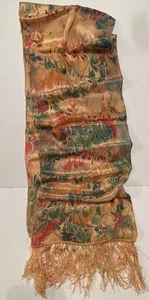 Langes Seidentuch handbemalt marmoriert neu mit Bindeanleitung mehrfarbig 58 Zoll - Bild 1 von 6