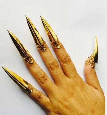 Стальные когти, золотые кольца для когтей, металлические предохранители для ногтей, кольца для когтей, защита для ногтей - Изображение 1 из 3