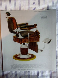 Insegna pubblicitaria sedia barbiere reclinabile quartina quartina segata rovere/mogano 1908 KOCHS vintage - Foto 1 di 6