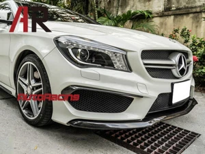 Carbon Fiber Front Lip Cover For 13-16 M-Benz W117 CLA200 CLA250 w/ AMG Package - Foto 1 di 2