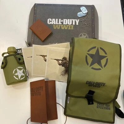 Call of Duty Segunda Guerra Mundial Mochila Caja de botín con cantimplora Billetera Diario Imágenes Etiquetas para perros Foto 1 de 4