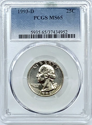 1993-D Washington Quarter PCGS MS65 BU  NO SPOTS AMAZING LUSTER  EXACT COIN Cover