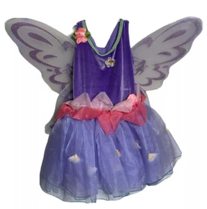 Disney Kids Halloween Costume Fairies 4-6 Bess Purple Dress Wings Fantasy Play - Picture 1 of 9