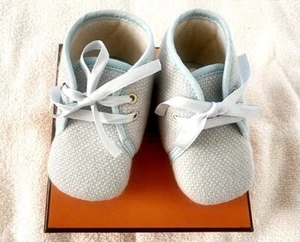 Hermes Adada Primer Bebé Zapatos Recién Nacido Bebé Azul Claro - Imagen 1 de 17