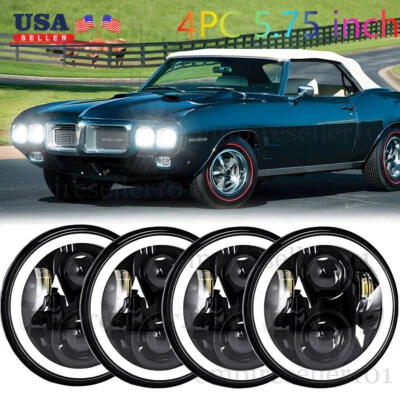 Faros LED 4 piezas 5 3/4"" 5,75" pulgadas haz HI/LO DRL para GTO Grand Prix Firebird Foto 1 de 4