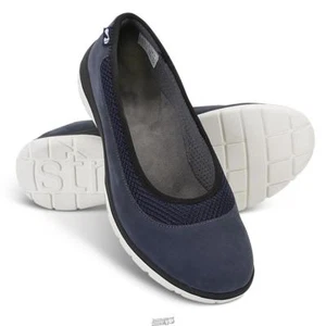 STRIVE Womens Lady's Back Pain Relieving Slip On Flats Hampton Size 10 Blue - Picture 1 of 3