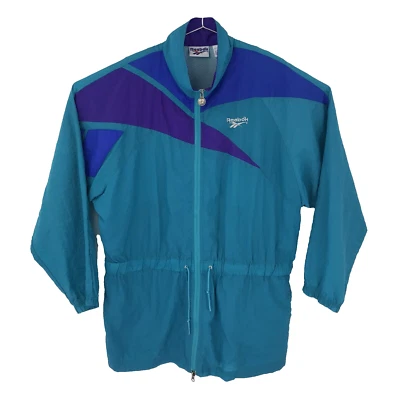Chaqueta deportiva de nailon vintage Reebok cintura larga verde púrpura azul para hombre XL Foto 1 de 4
