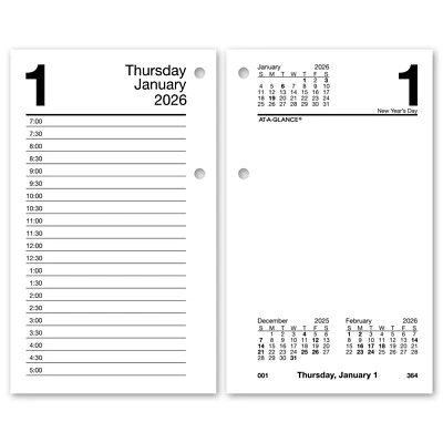2026 At-A-Glance E717-50 Daily Calendar Refill, 17-Style, 3-1/2 x 6" - Image 1 of 4