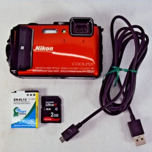 NIKON COOLPIX AW130 DIGITAL CAMERA 16MP 5X WIDE ZOOM HD VIDEO SD CARD - TESTED - Picture 1 of 12