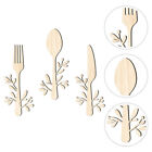 3 Pcs Wood Kitchen Utensils Wooden and Fork Pendant Decorations