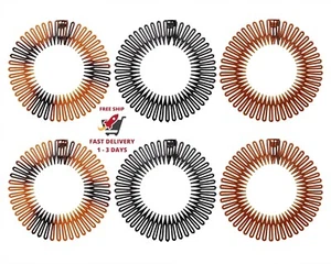 Peines elásticos para el cabello, 6 unidades, de plástico flexible, circulares - Picture 1 of 7