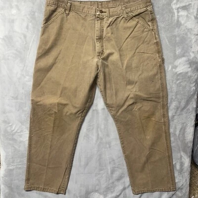 Vtg Rustler Utility Pants 40x30 Brn Canvas Carpenter Rugged Workwear Y2K Grunge - Image 1 of 4